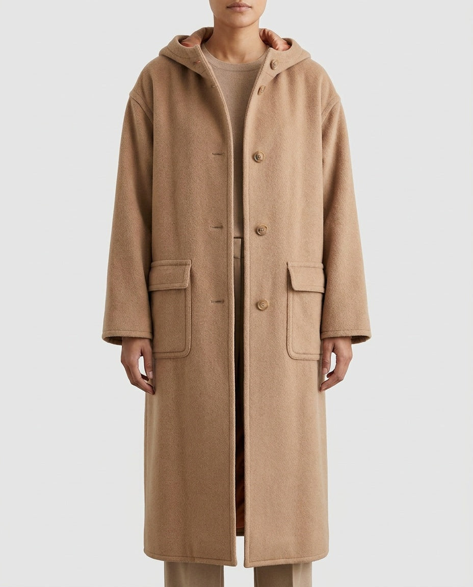 J. CREW Hooded Wool-Blend Overcoat in Camel/Tan with Salmon Acetate Lining - photo 4