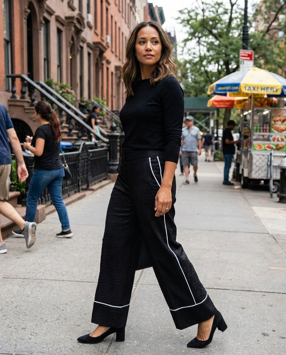 Pearl by Lela Rose Black Equestrian Jacquard Cropped Trousers - photo 4