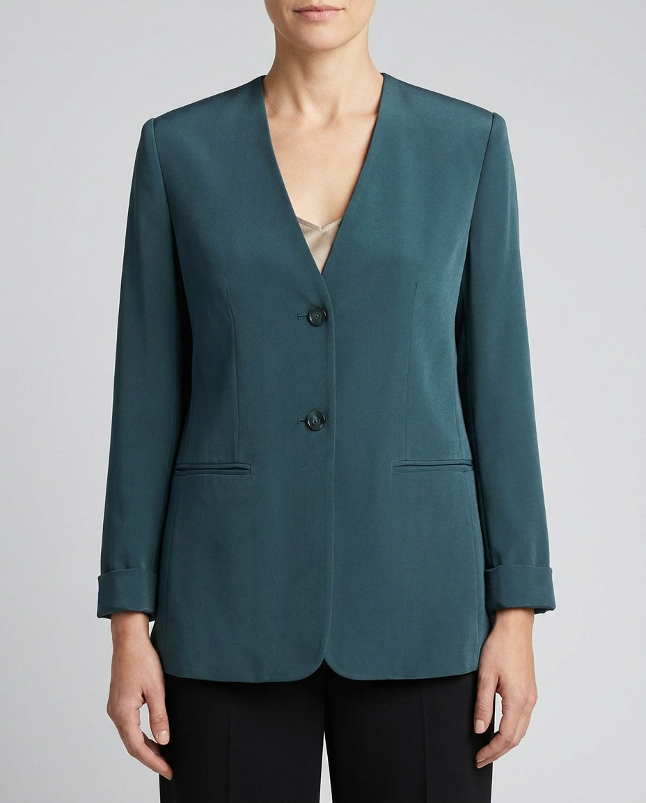 Jones New York Collarless Silk Blazer - photo 4