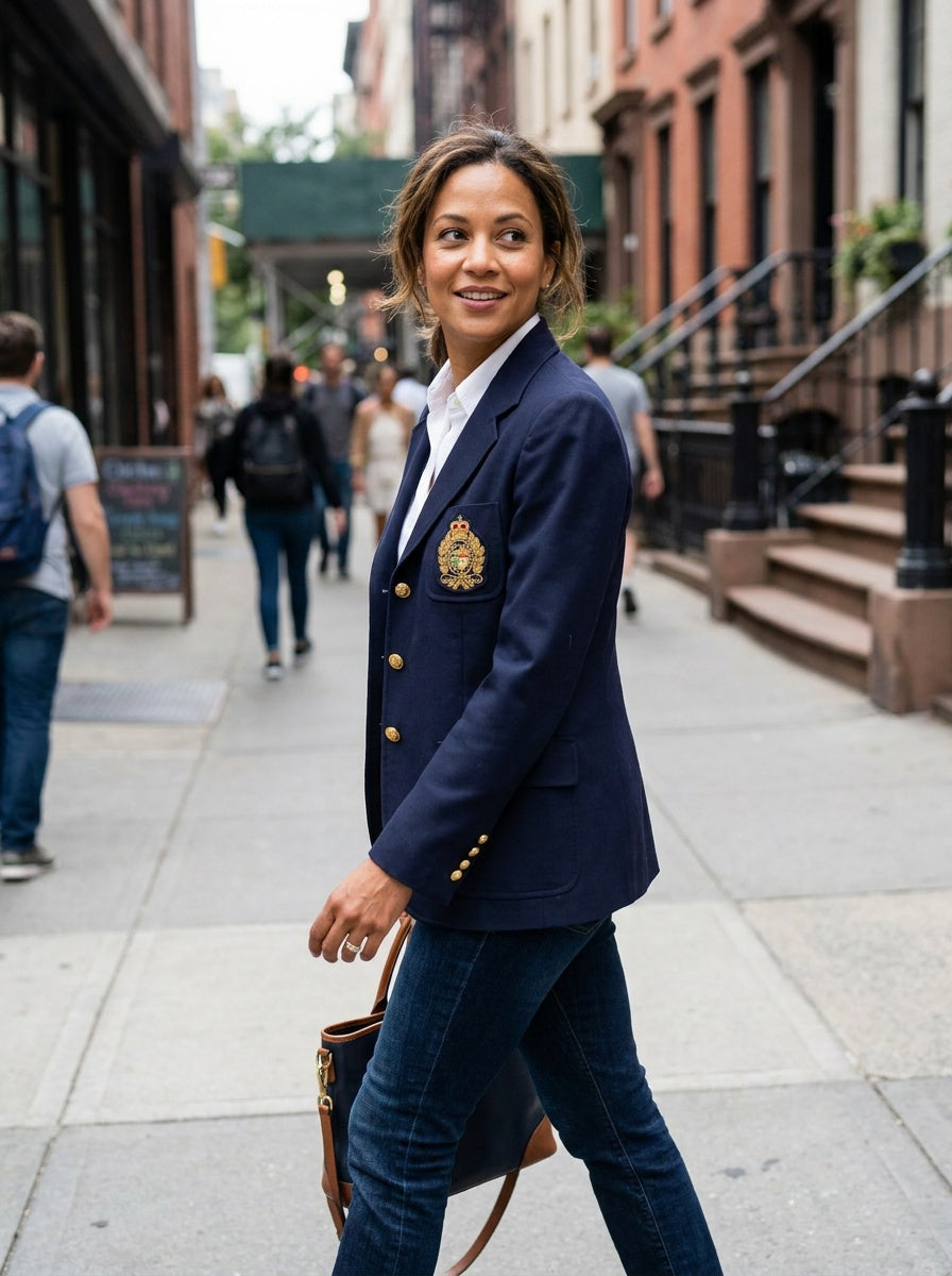 Ralph Lauren Navy Blazer with Embroidered Crest Patch - photo 5