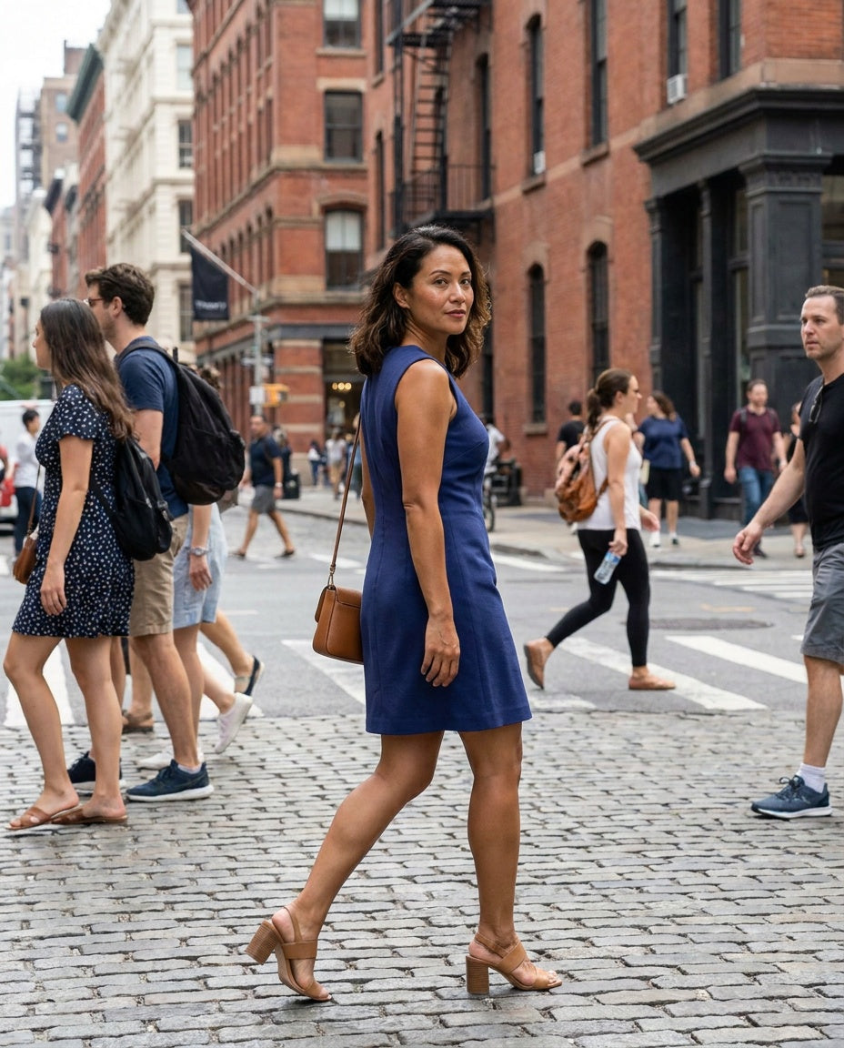 Theory Sleeveless Sheath Mini Dress - Medium Blue/Periwinkle Pique Knit - photo 5