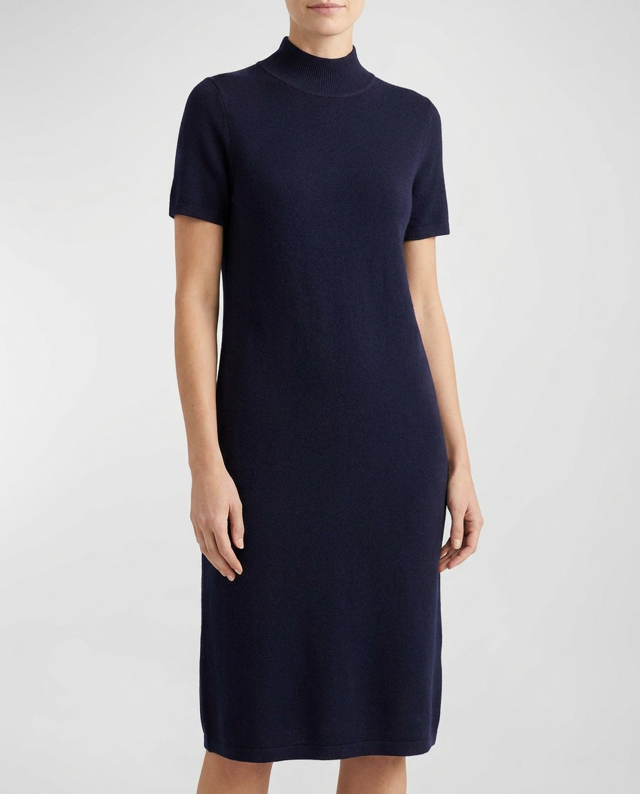 Talbots Navy Merino Wool Mock-Neck Knit Dress - photo 5