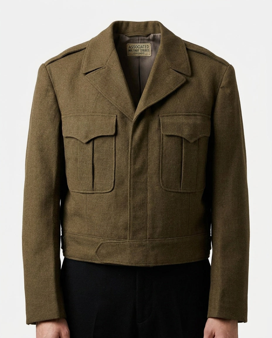 Cropped Military-Style Wool Jacket by Associated Military Stores - photo 5