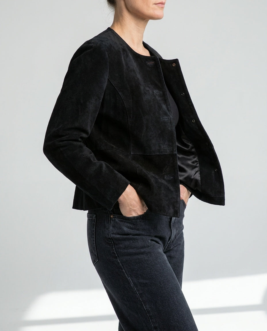 Pursuits, Ltd. Black Suede Leather Jacket Size 10 - photo 5