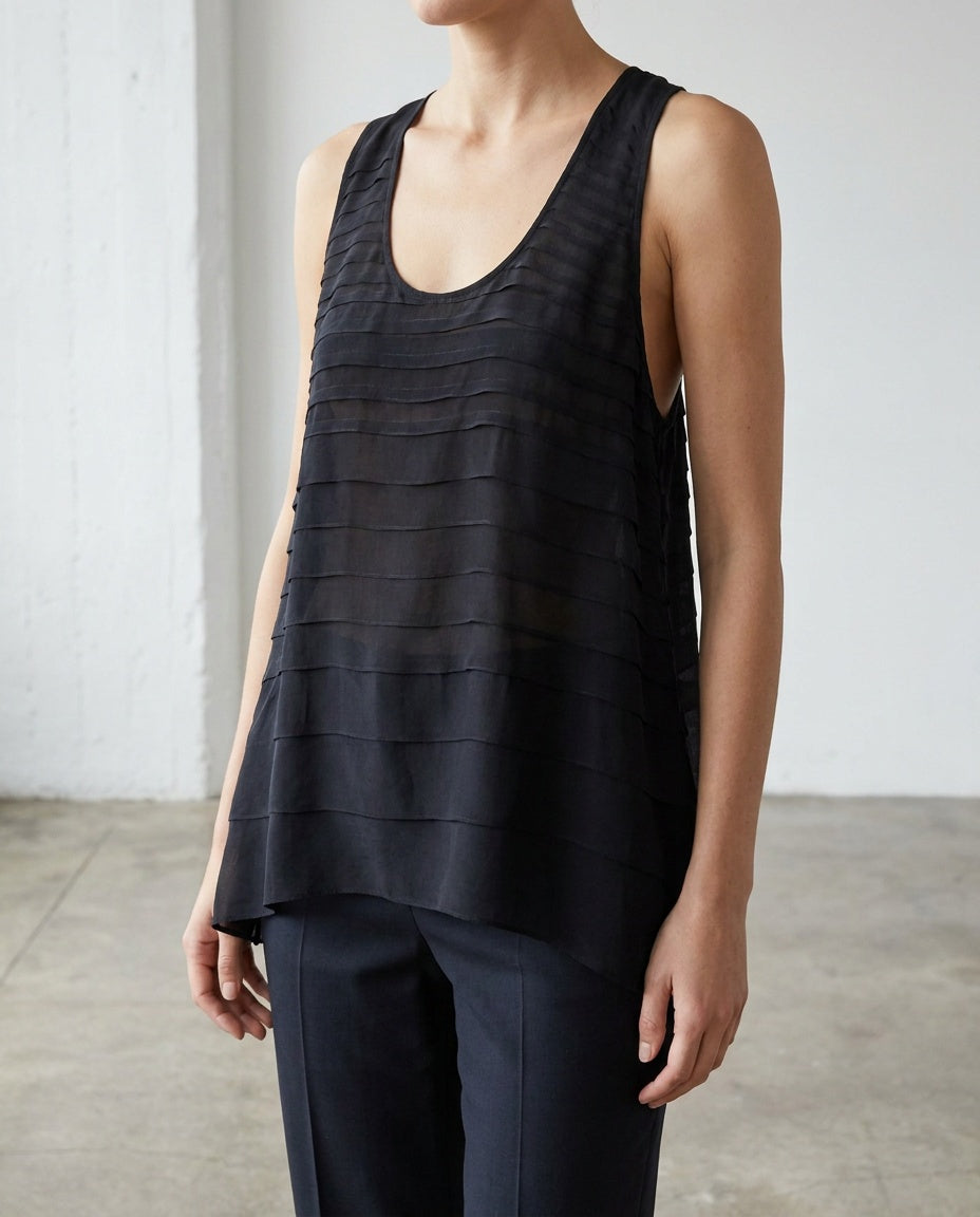Cynthia Rowley 100% Silk Tiered Ruffle Tank Top - RN 88820 - photo 5