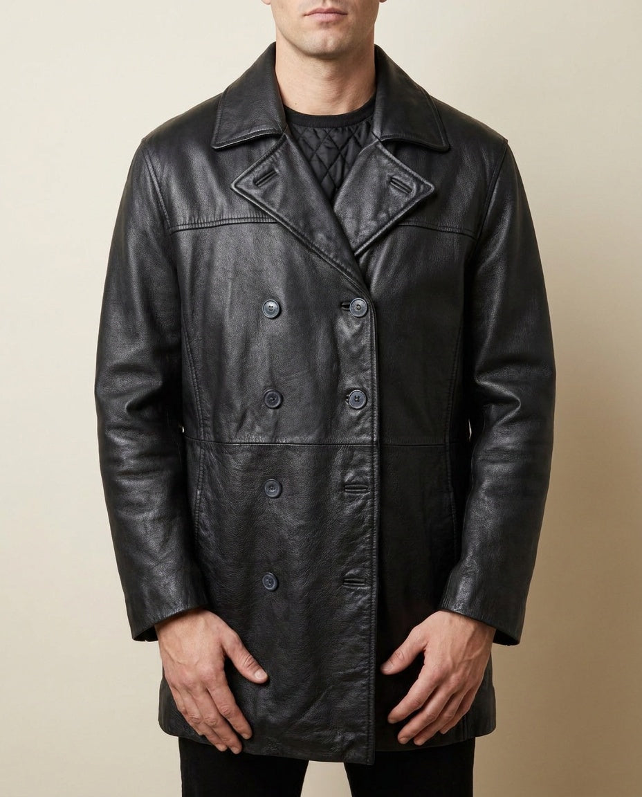 G-III Double-Breasted Leather Car Coat - photo 5