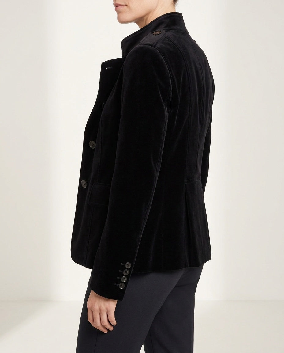 Theory Black Velvet Military-Style Blazer - photo 5