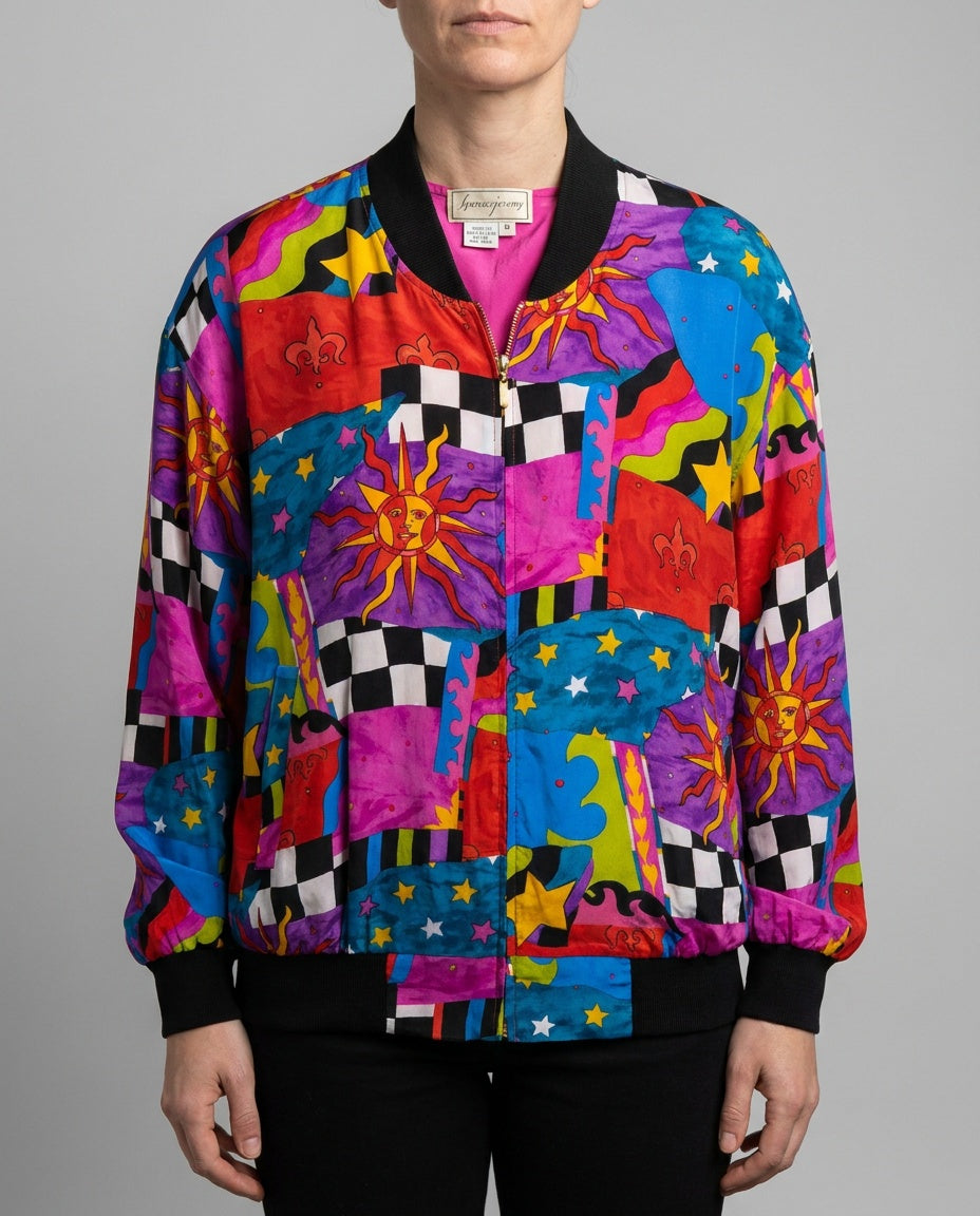 Spenser Jeremy 1990s Multicolor Silk Bomber Jacket - photo 5