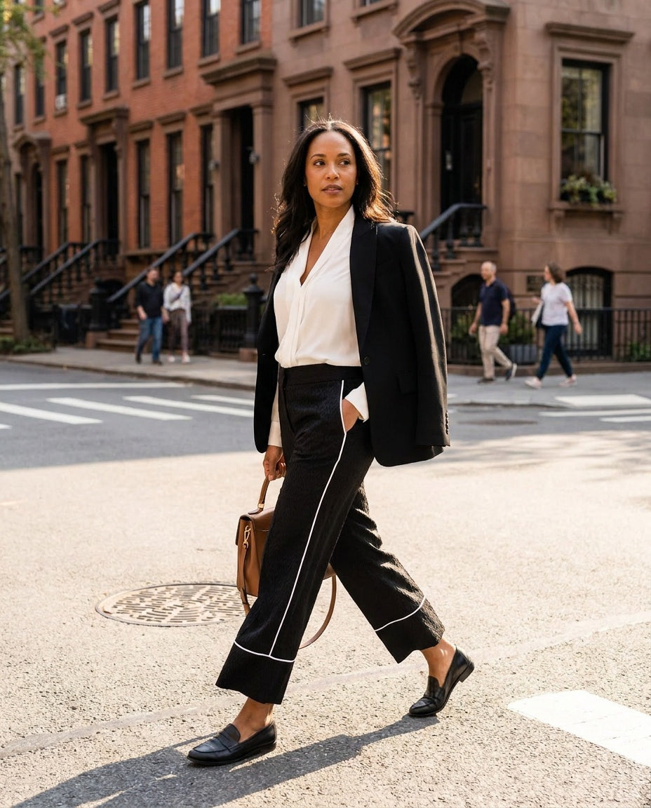 Pearl by Lela Rose Black Equestrian Jacquard Cropped Trousers - photo 5