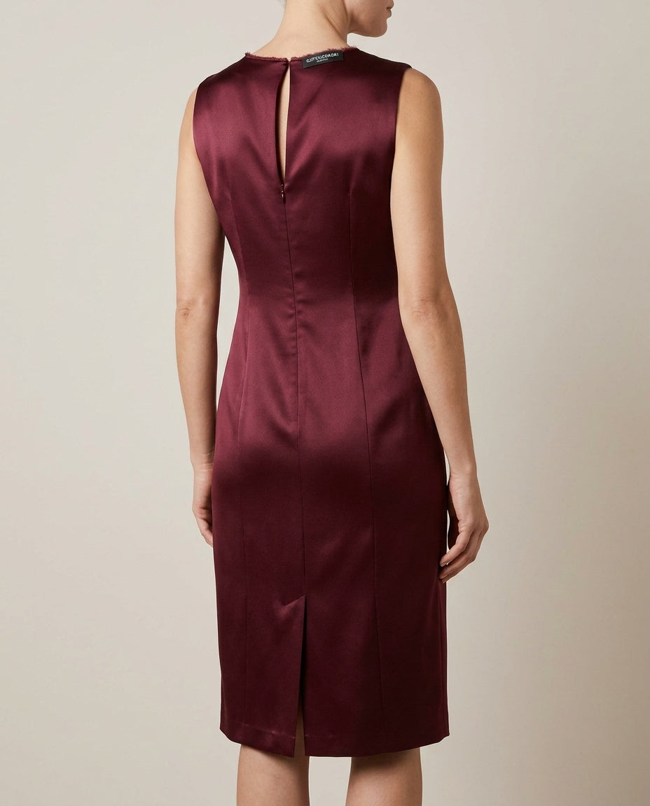 GIO'GUERRERI Deep Burgundy Satin Sheath Dress - photo 5