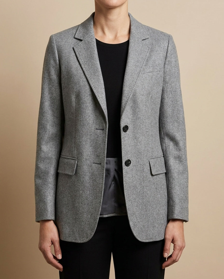 Pendleton Women's Tailored Wool Blazer, Medium Grey with Dark Grey Lining, 1970s-1980s Era - photo 5