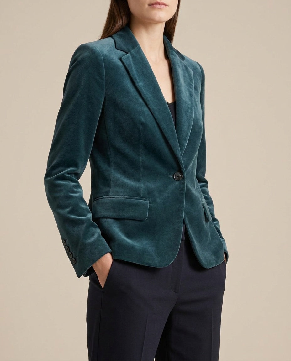 Teal Velvet Blazer by Theory - photo 5