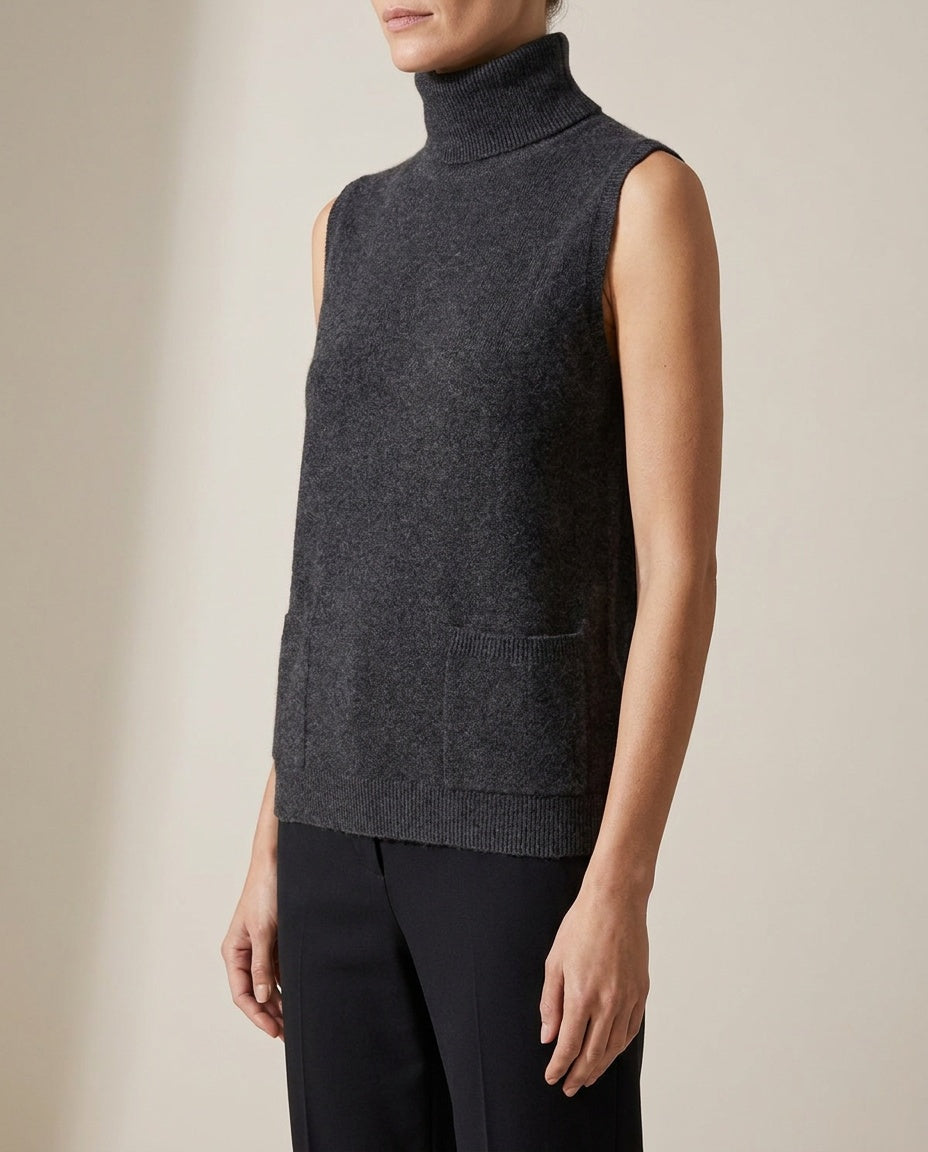 Lord & Taylor Sleeveless Turtleneck Cashmere Vest - photo 5