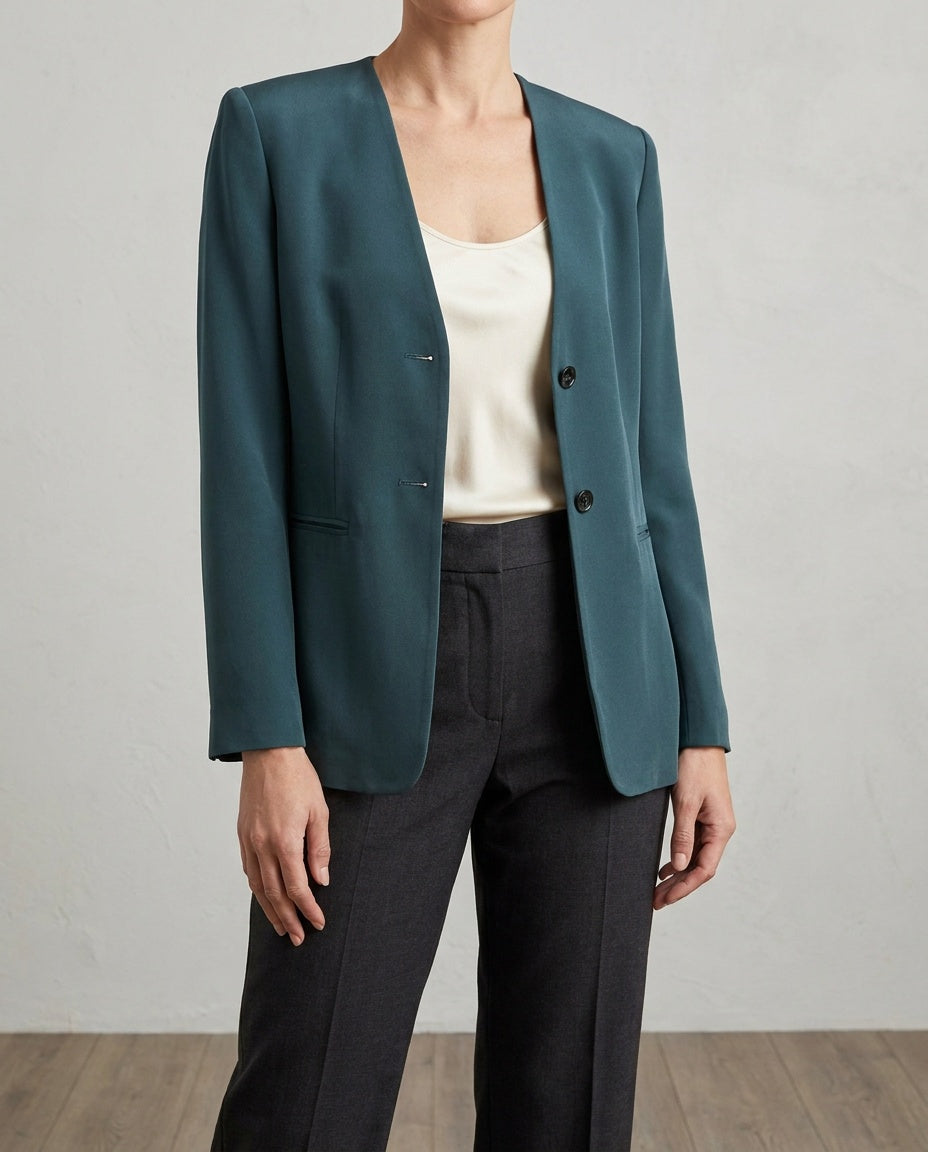 Jones New York Collarless Silk Blazer - photo 5