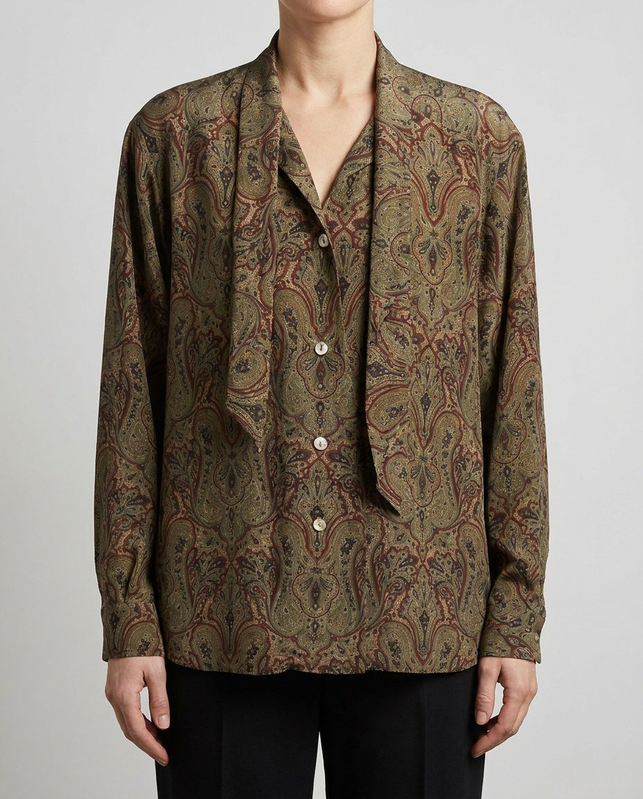Calvin Klein Classifications Vintage Silk Paisley Blouse - photo 5
