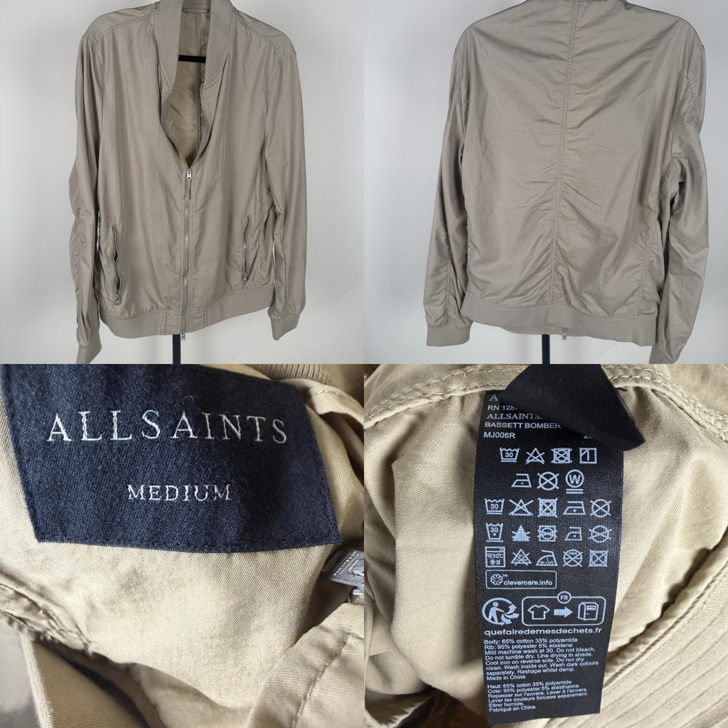 AllSaints Bassett Bomber Jacket - Khaki/Beige - photo 6