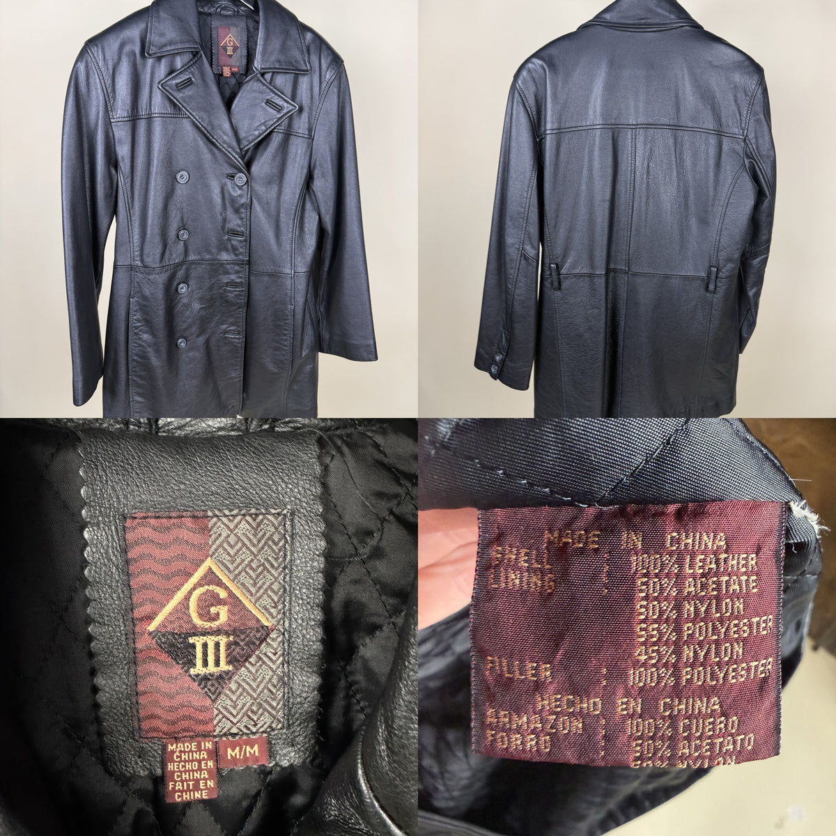 G-III Double-Breasted Leather Car Coat - photo 6