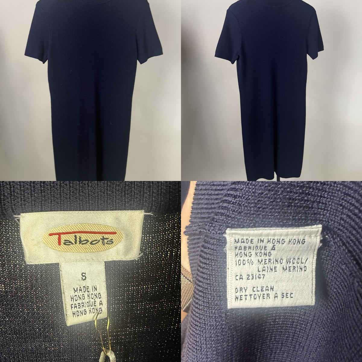 Talbots Navy Merino Wool Mock-Neck Knit Dress - photo 6