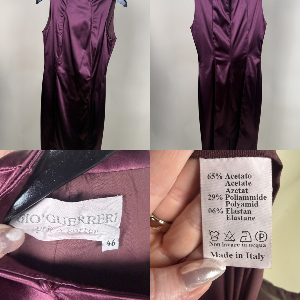 GIO'GUERRERI Deep Burgundy Satin Sheath Dress - photo 6