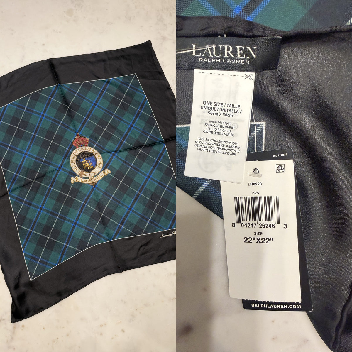 Lauren Ralph Lauren Silk Pocket Square with Tartan Heraldic Crest - photo 5