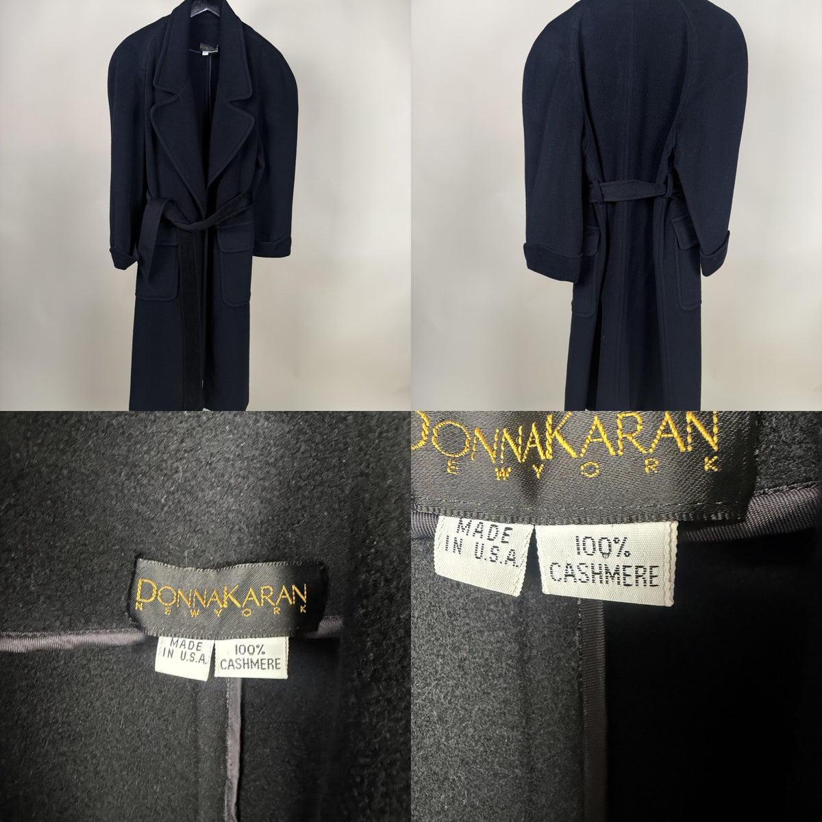 Donna Karan New York 100% Cashmere Long Belted Wrap Coat - photo 6