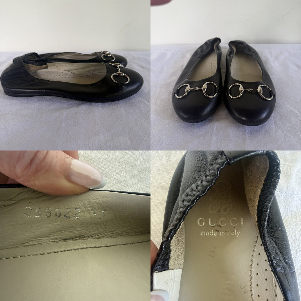 Gucci Black Ballet Flat with Horsebit Hardware, Size 33 - photo 6