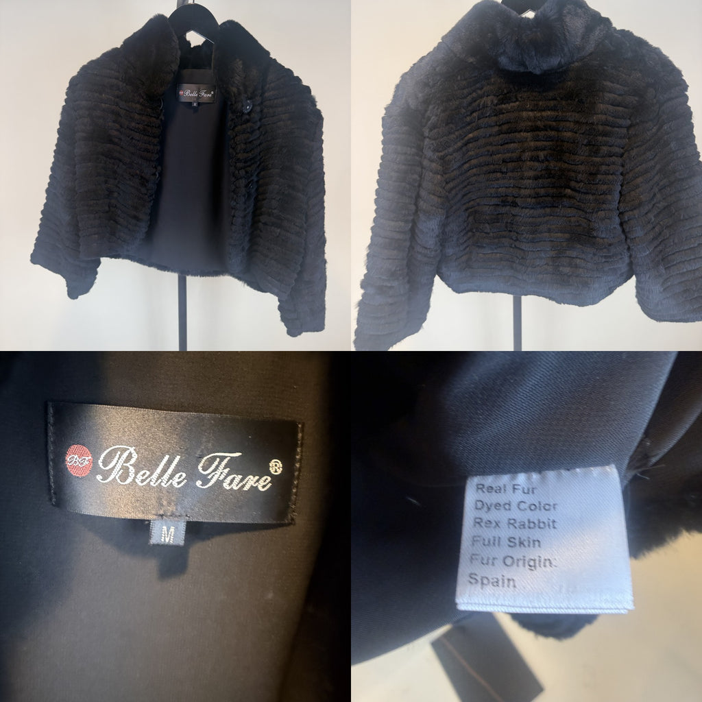 Belle Fare Cropped Rex Rabbit Fur Jacket - photo 6
