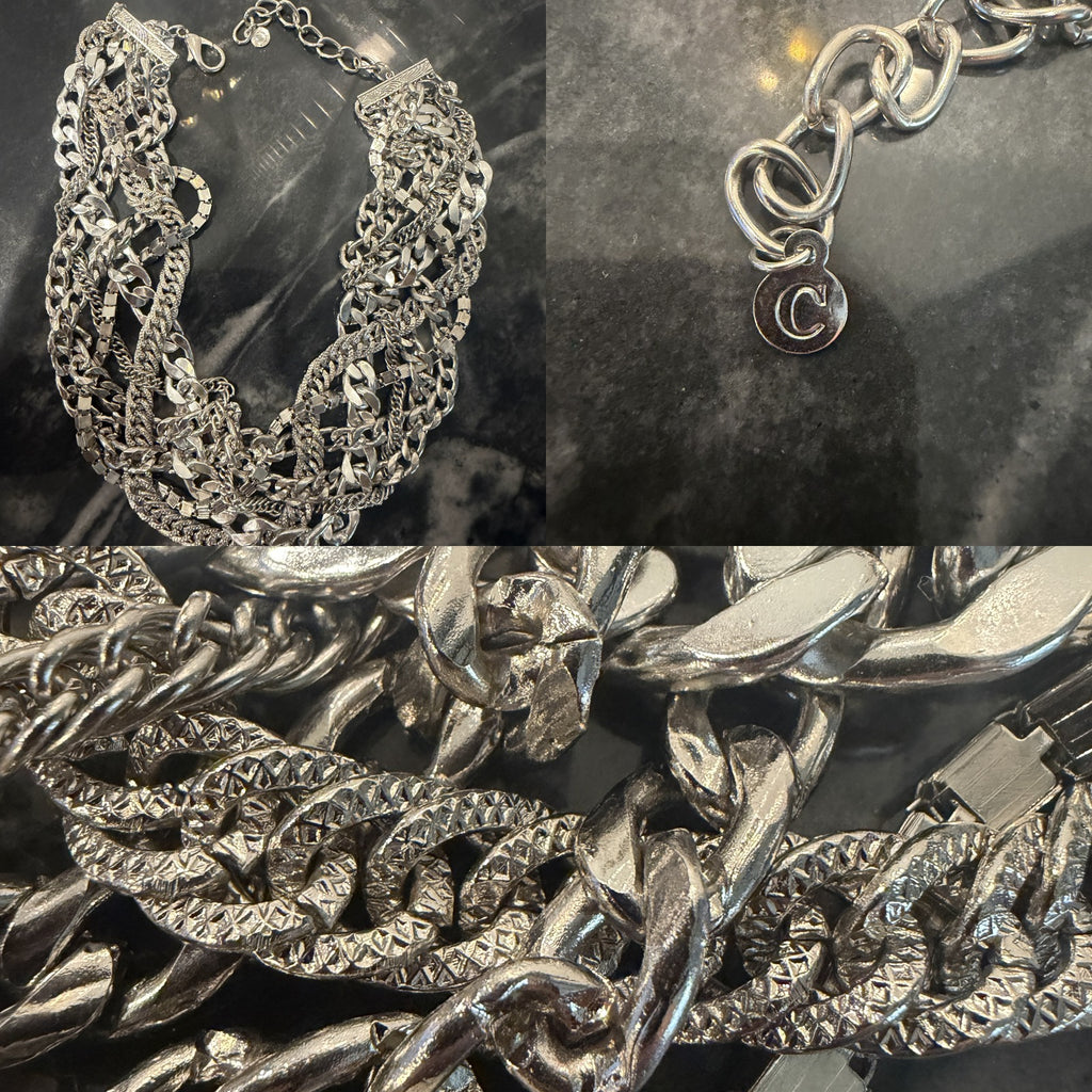 Multi-Strand Mixed Chain Collar Necklace - photo 6