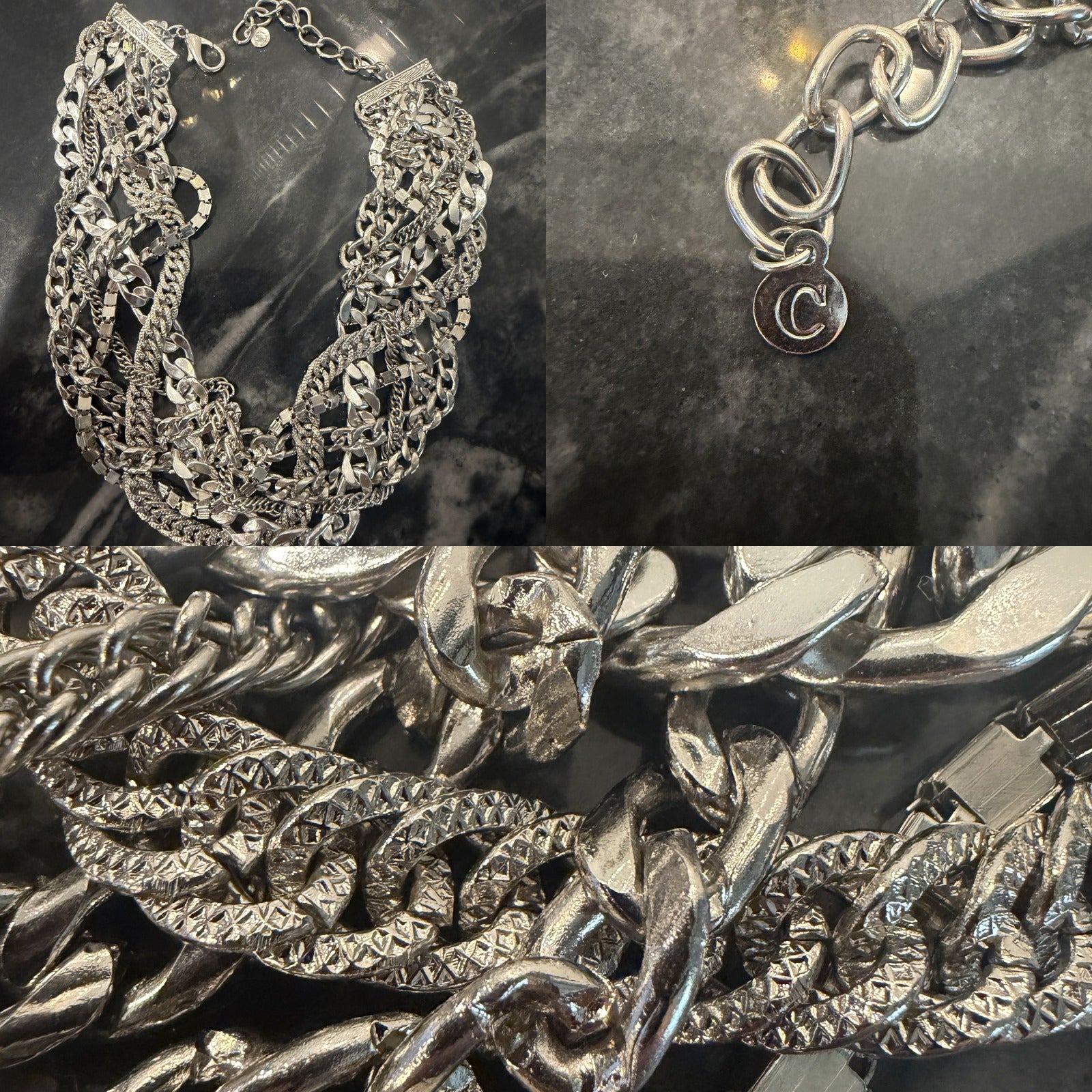 Multi-Strand Mixed Chain Collar Necklace - photo 6