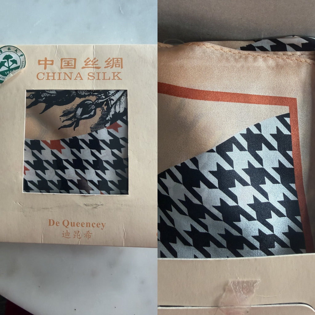 De Queencey Silk Scarf with Zhejiang Forestry University Sticker in Original Box - photo 5