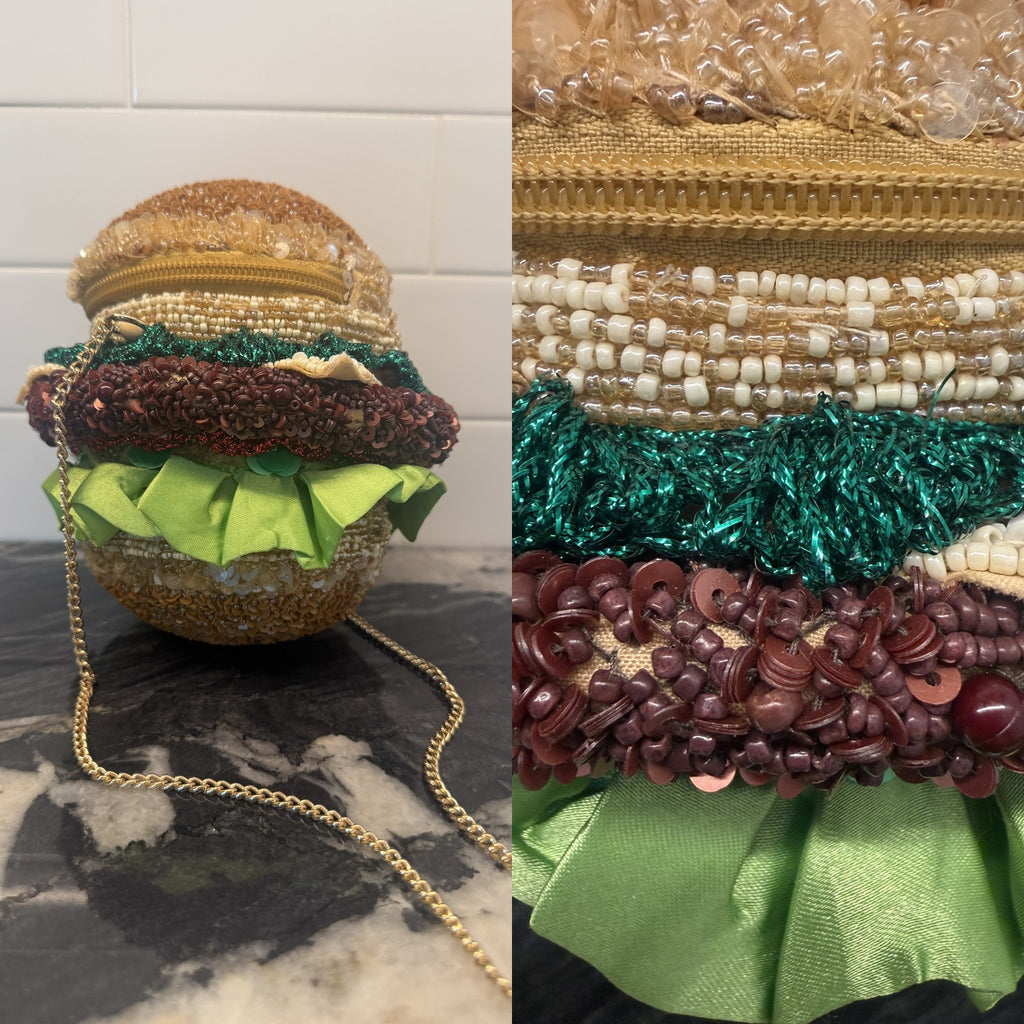 Novelty Hamburger-Shaped Beaded Crossbody Bag - photo 5
