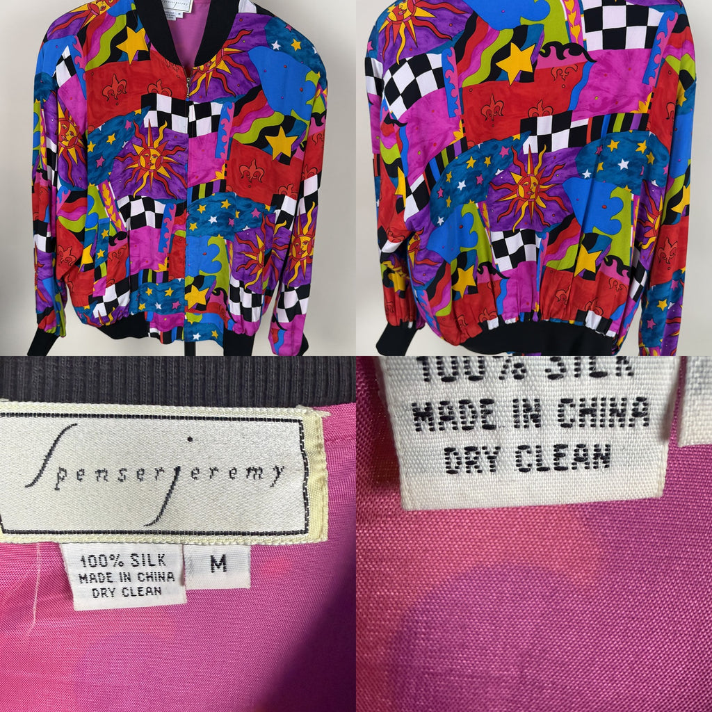 Spenser Jeremy 1990s Multicolor Silk Bomber Jacket - photo 6