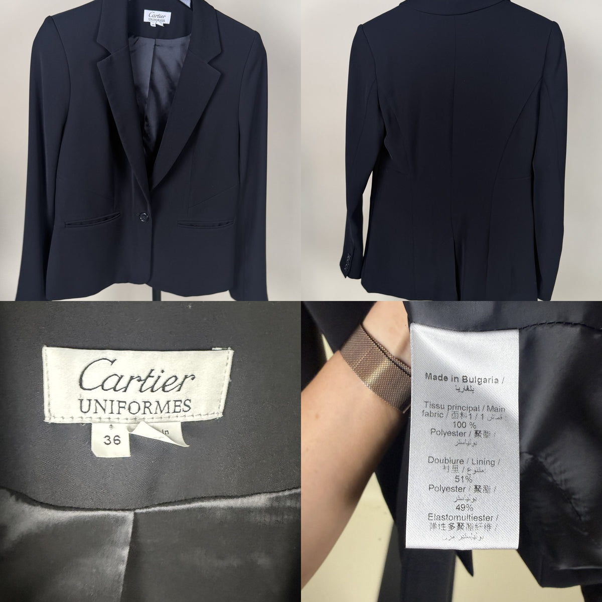 Cartier Uniformes Black Single-Button Blazer with Satin Lining - photo 6