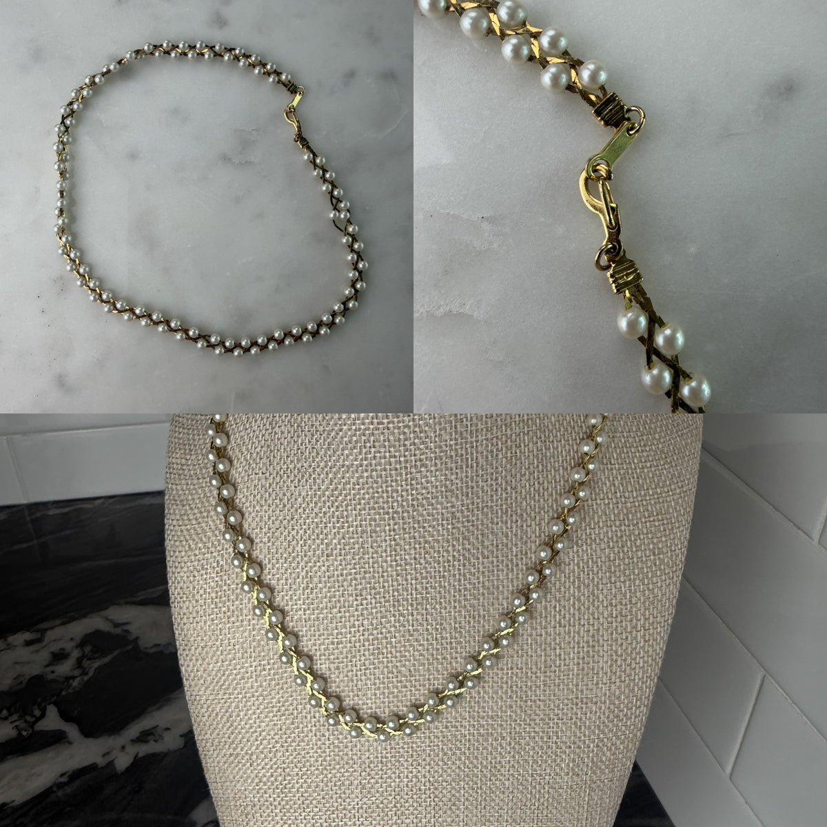 Vintage Pearl and Gold-Tone Chain Necklace - photo 6