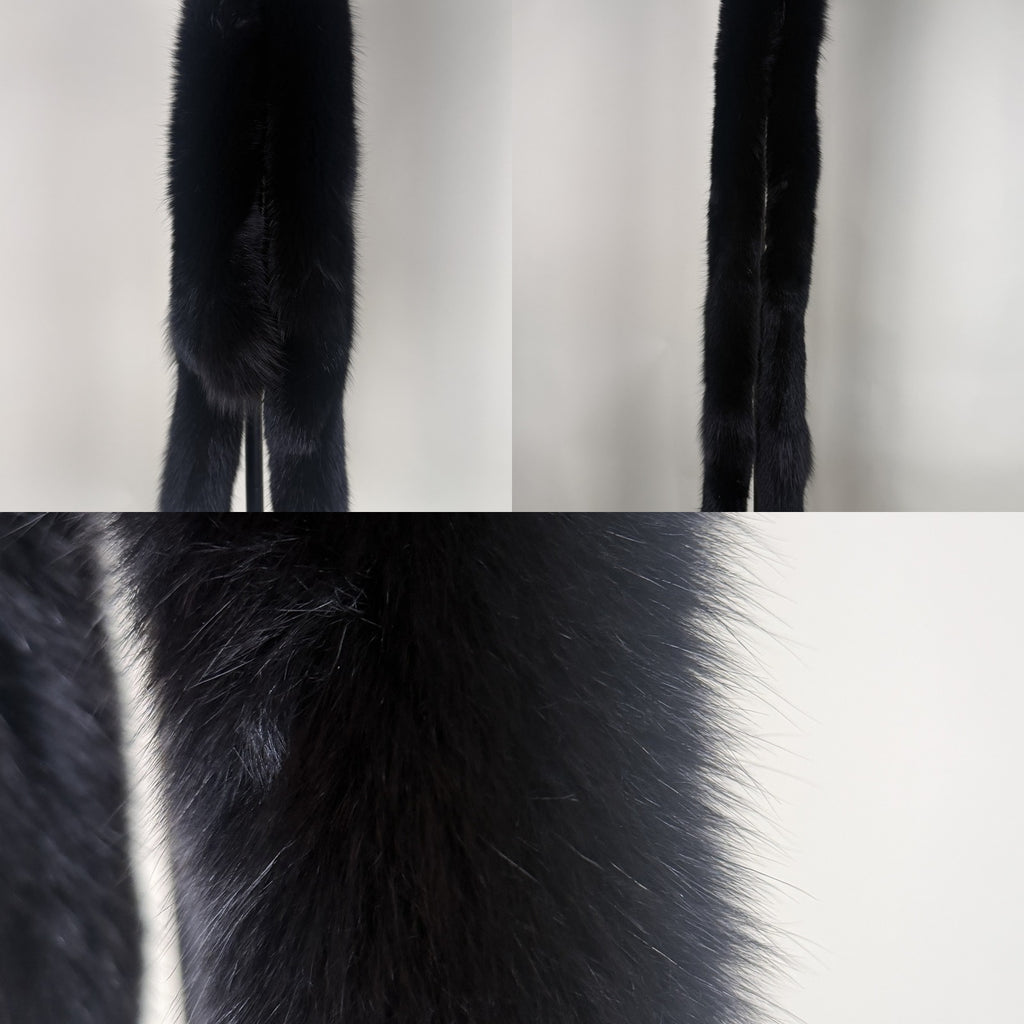 Black Fox Fur Stole - Long Narrow Silhouette with Dense Guard Hairs - photo 6