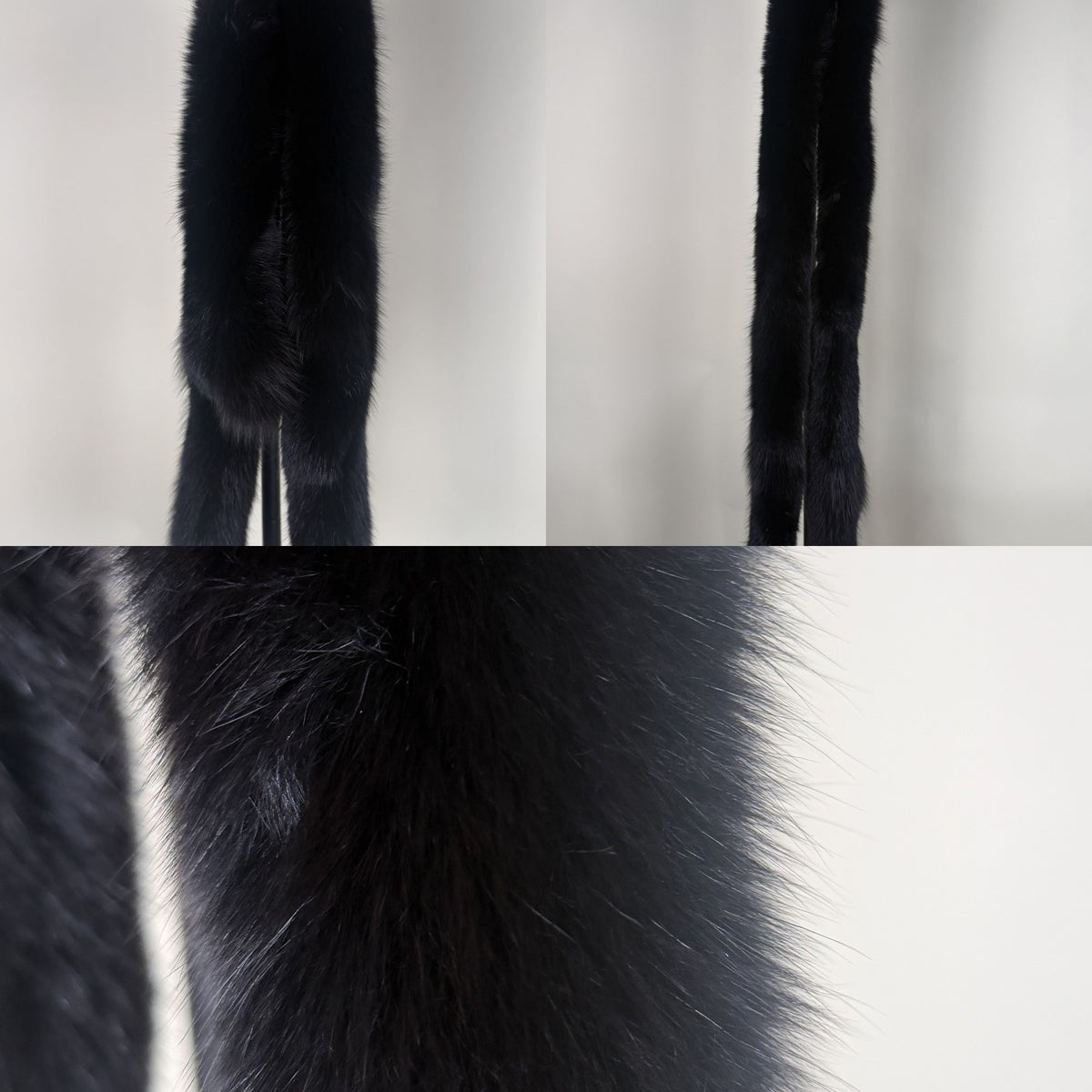 Black Fox Fur Stole - Long Narrow Silhouette with Dense Guard Hairs - photo 6