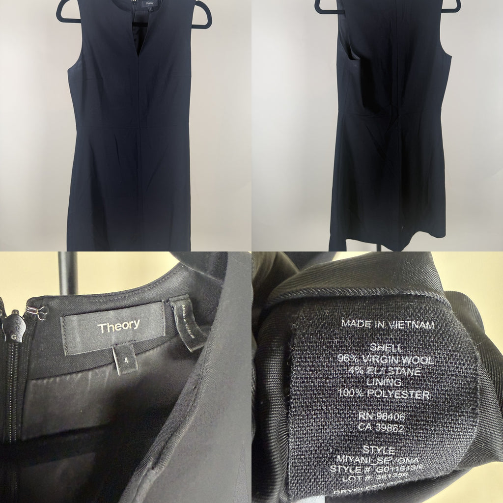 Theory Navy Wool-Sheath Mini Dress - photo 6