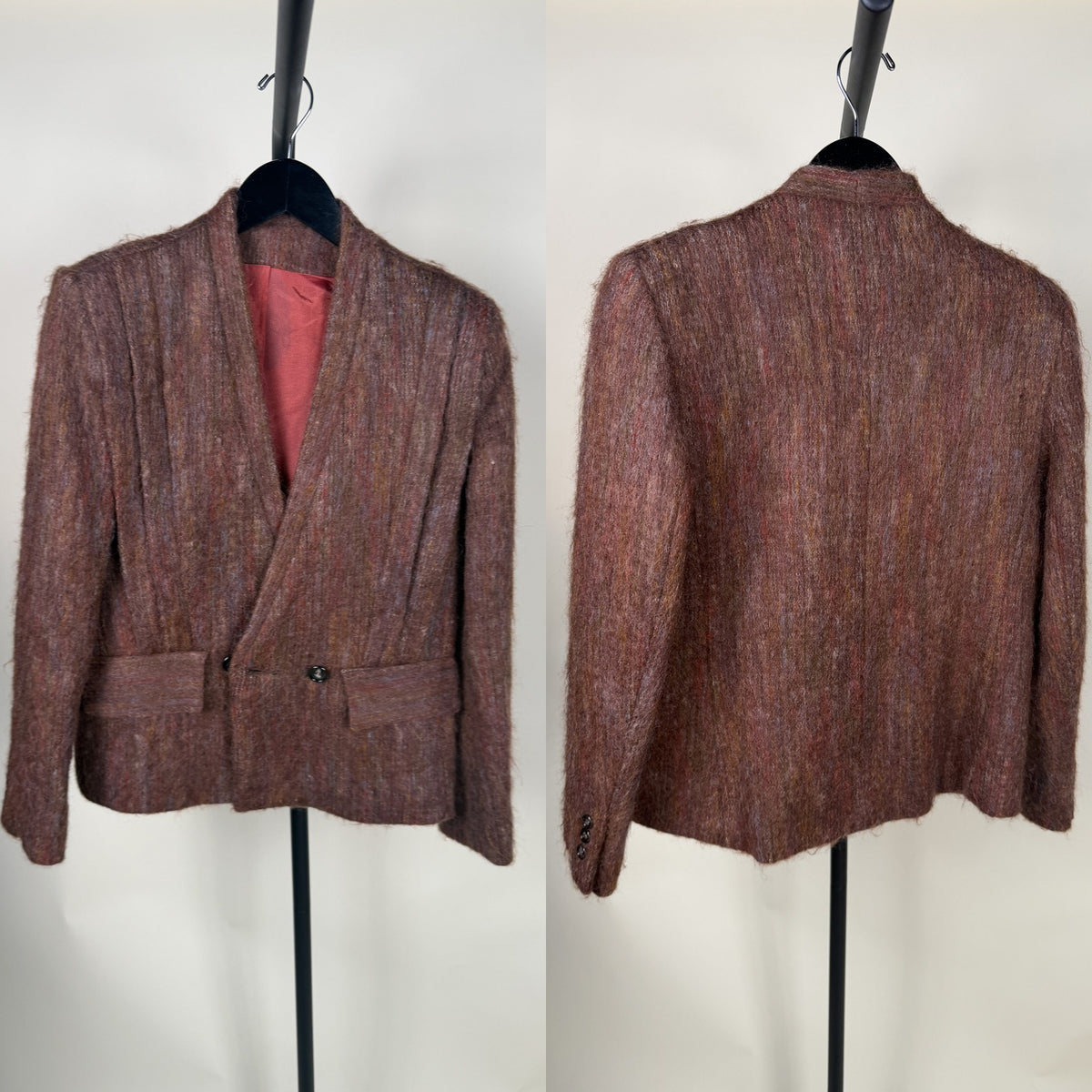 1970s Fuzzy Mohair-Blend Shawl Collar Blazer - photo 5