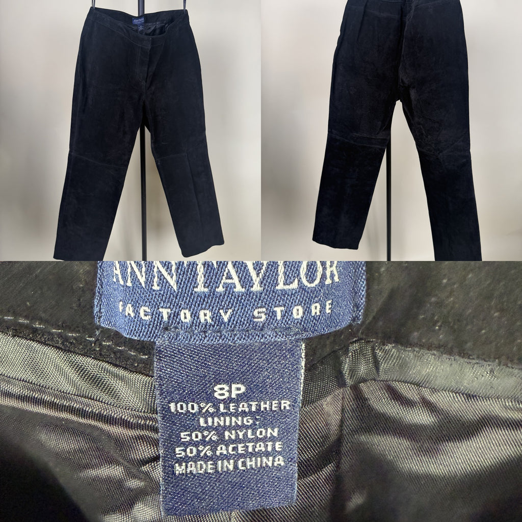 Ann Taylor Factory Store Black Suede Leather Trousers - photo 6
