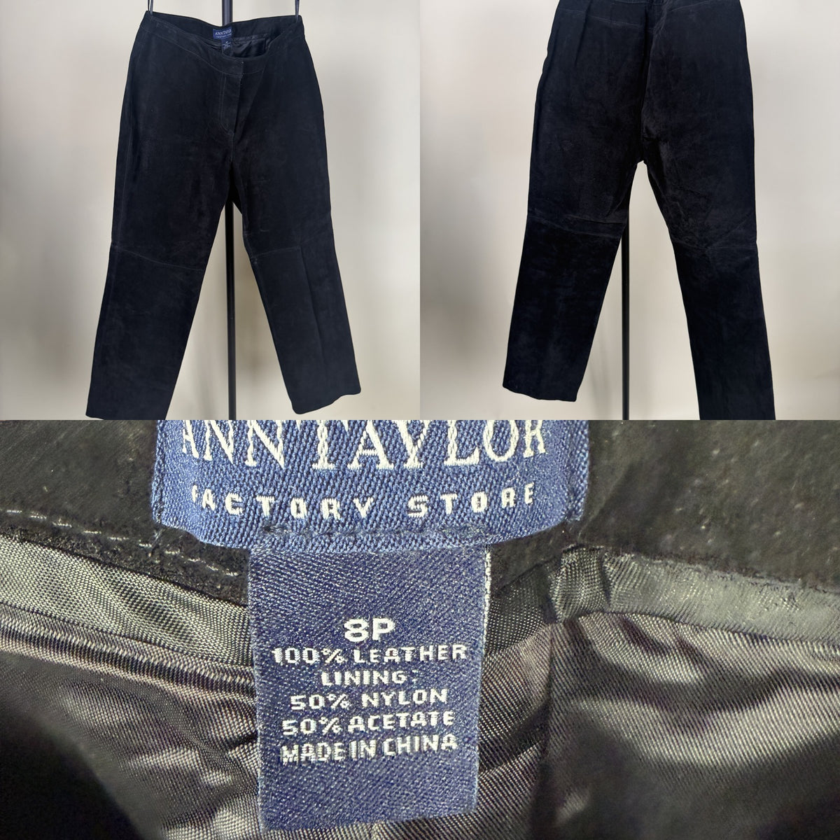 Ann Taylor Factory Store Black Suede Leather Trousers - photo 6
