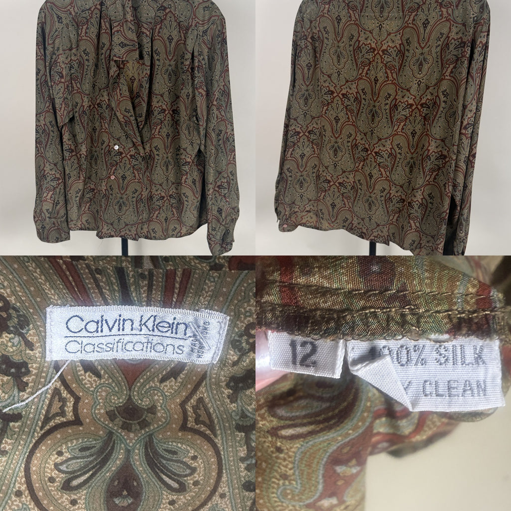 Calvin Klein Classifications Vintage Silk Paisley Blouse - photo 6