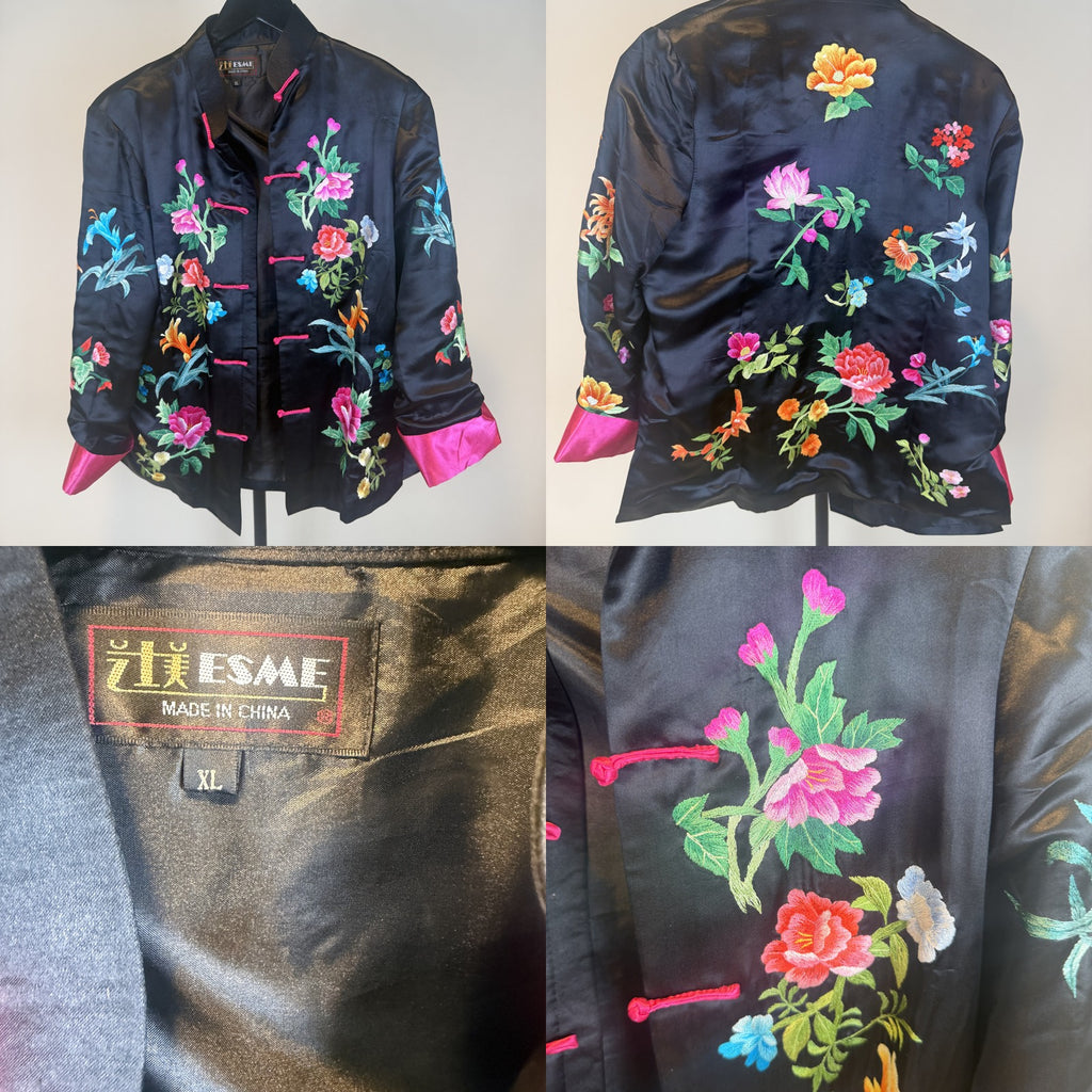 ZLI ESME Embroidered Satin Mandarin-Collar Jacket - photo 6