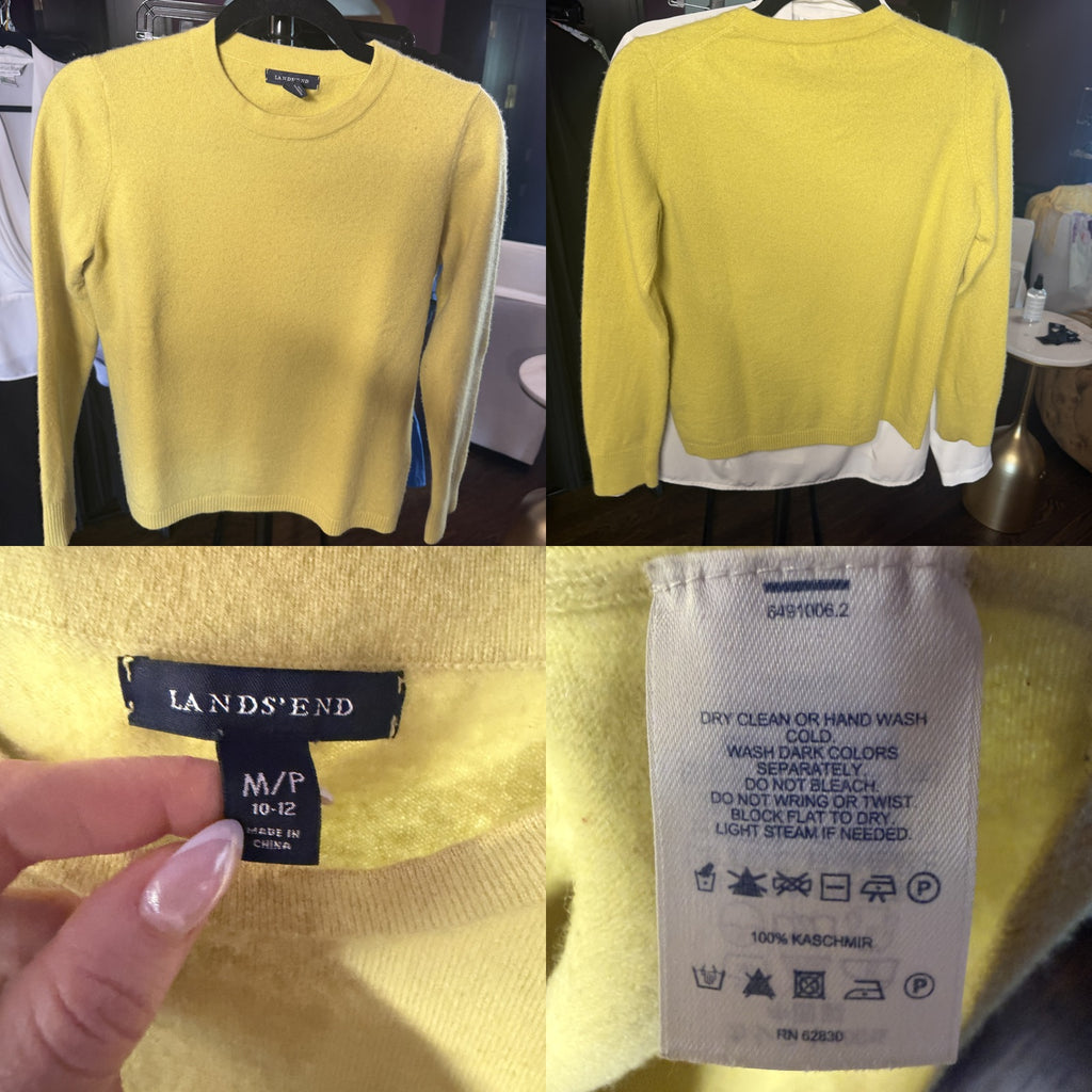 Lands' End 100% Cashmere Crewneck Sweater in Mustard Yellow - photo 6