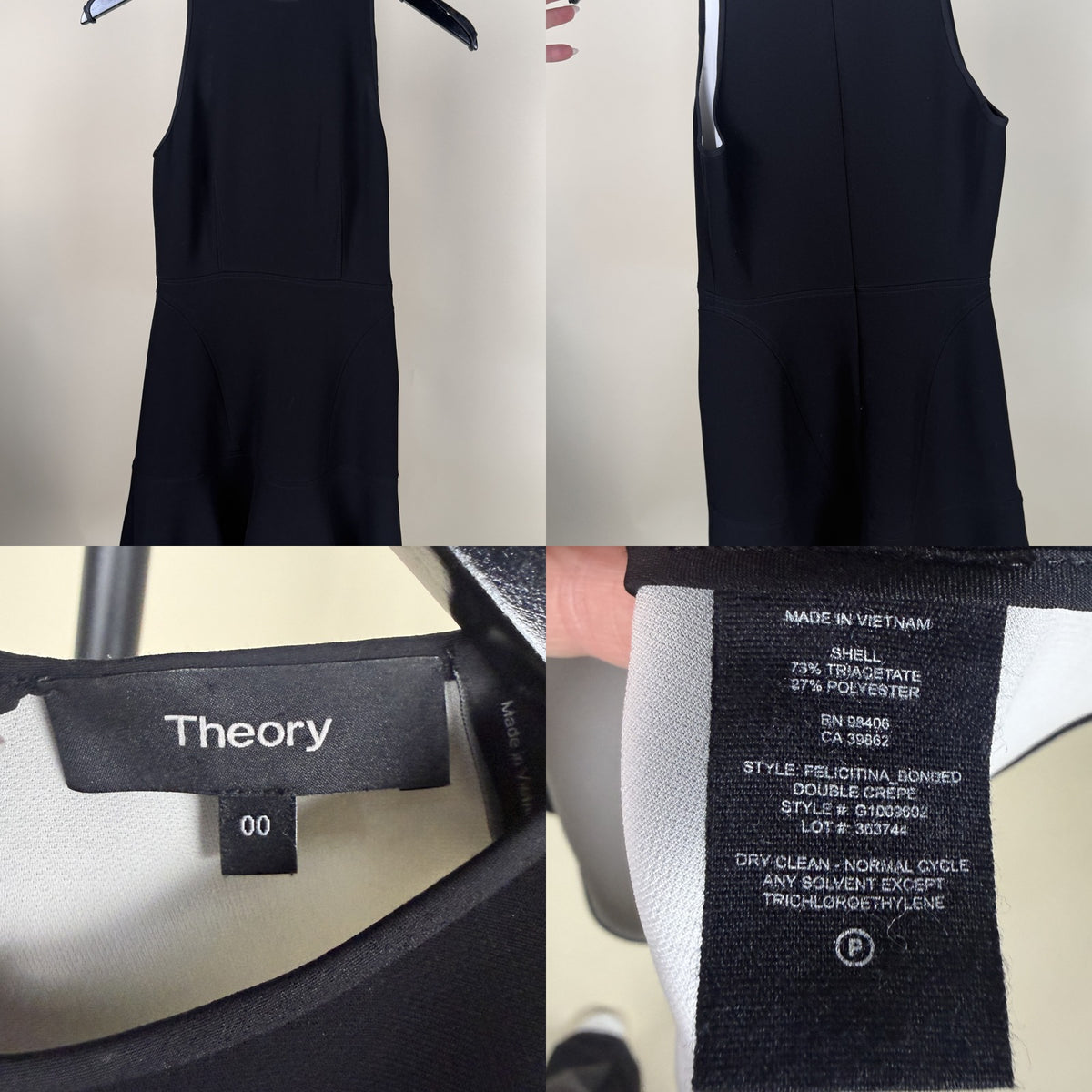 Theory Black Fit-and-Flare Mini Dress with Bonded Double Crepe Fabric - photo 6