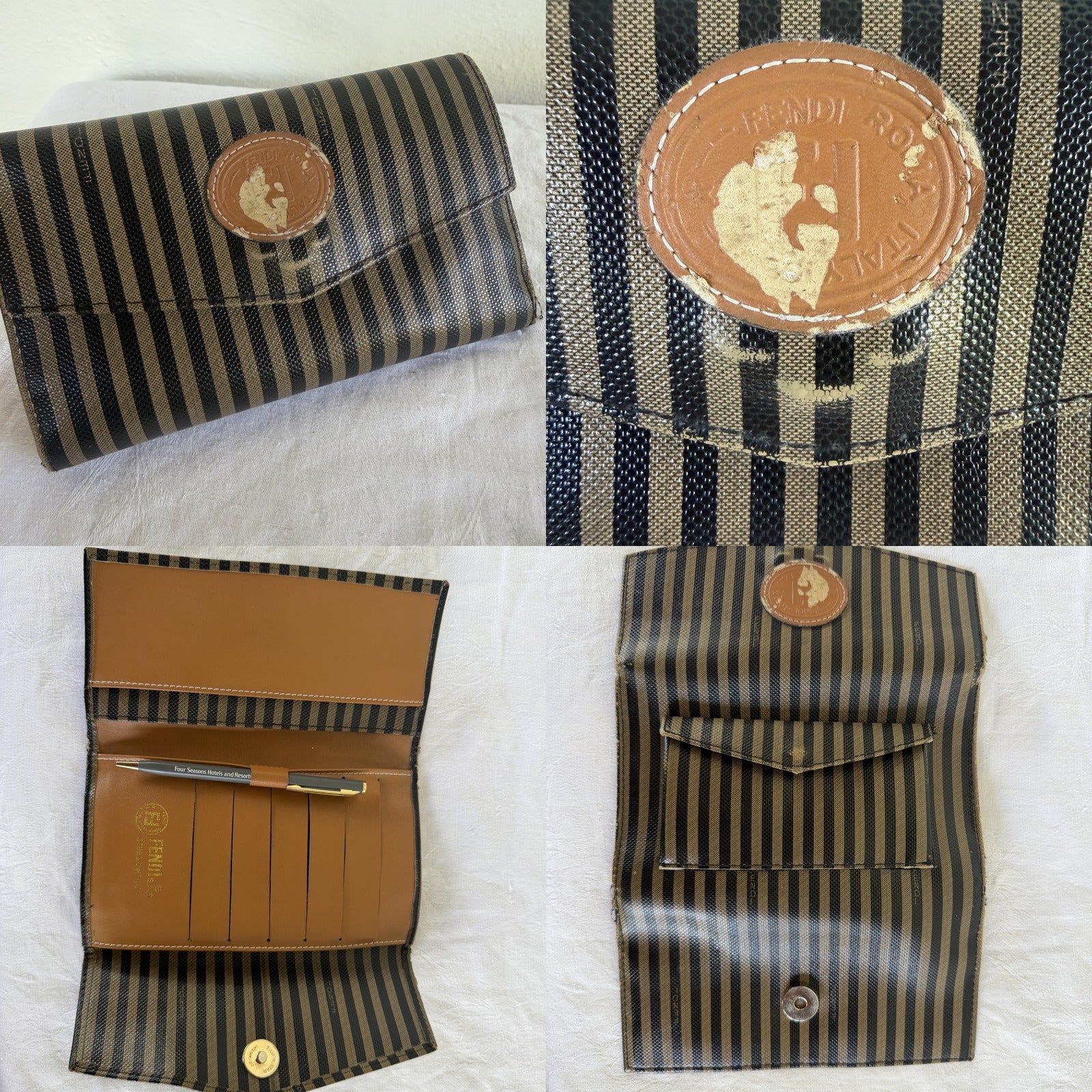 Fendi Trifold Wallet with Pequin Stripe Pattern - photo 5