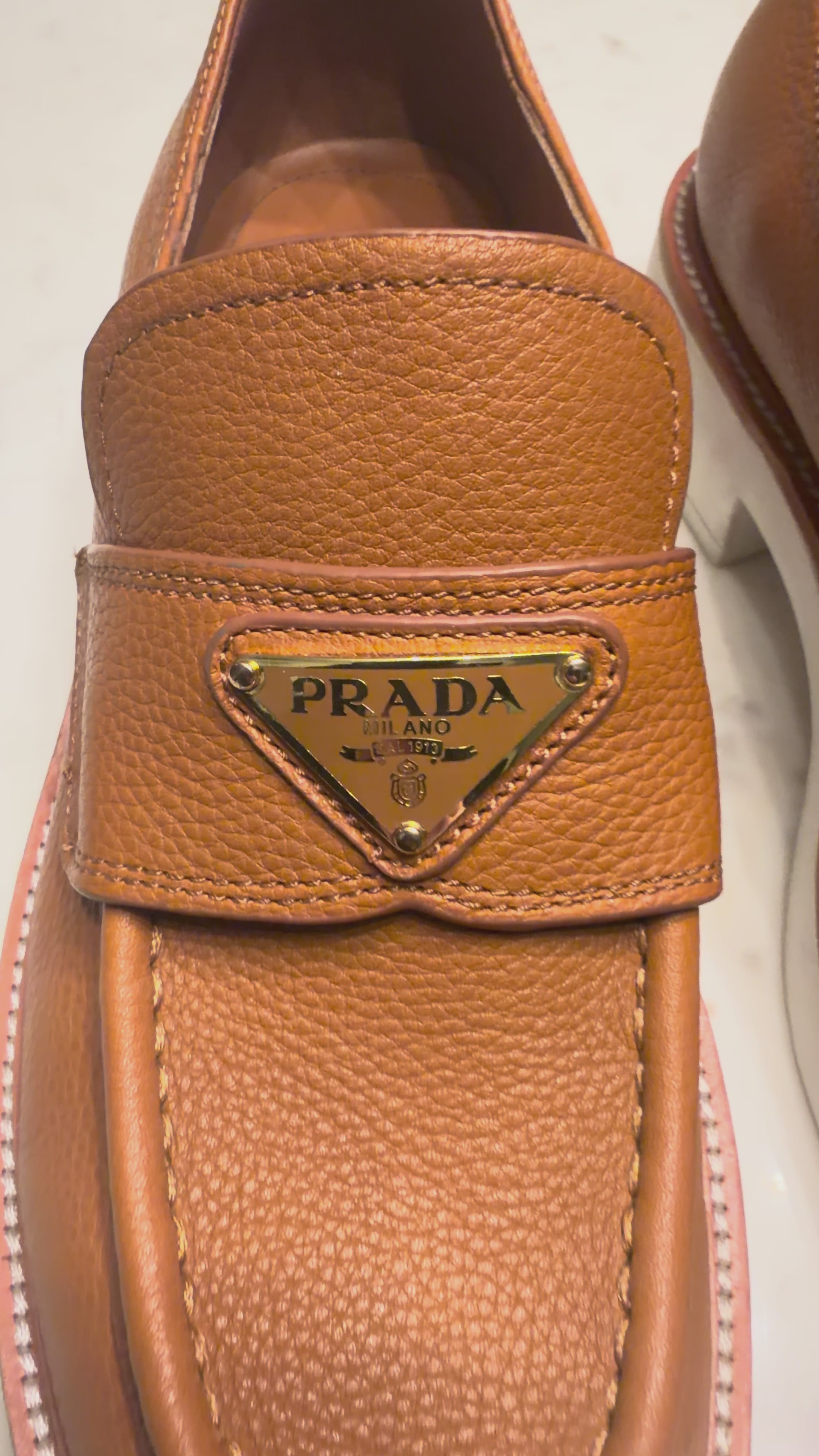 Prada Triangle Logo Platform Loafer