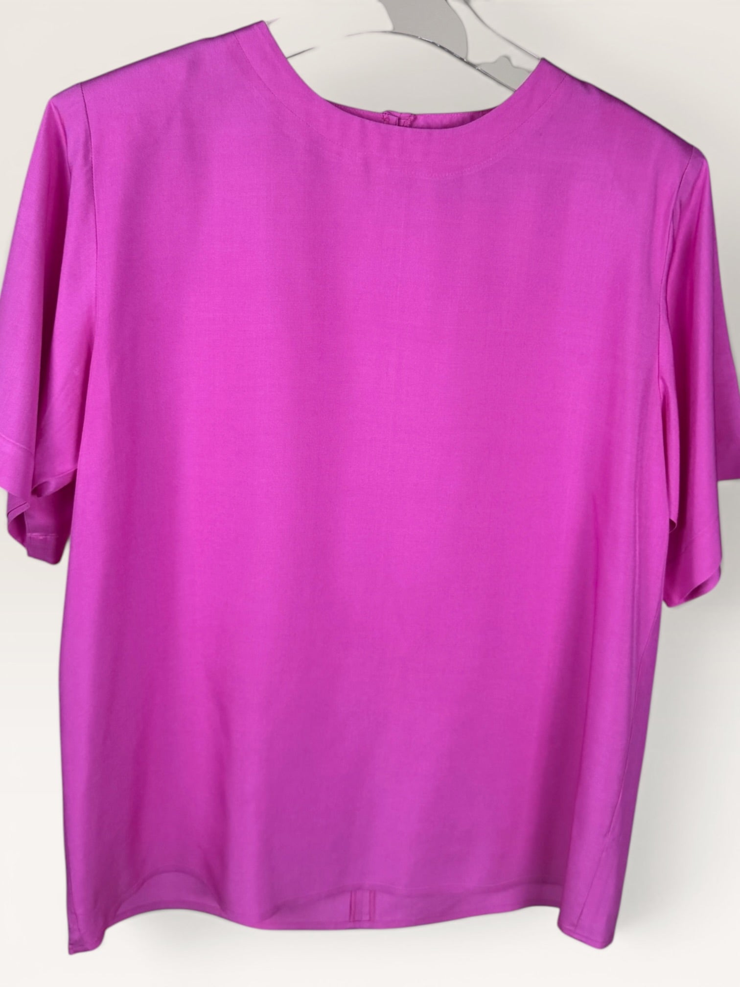 2567 Purple Silk Blouse with Boxy Silhouette