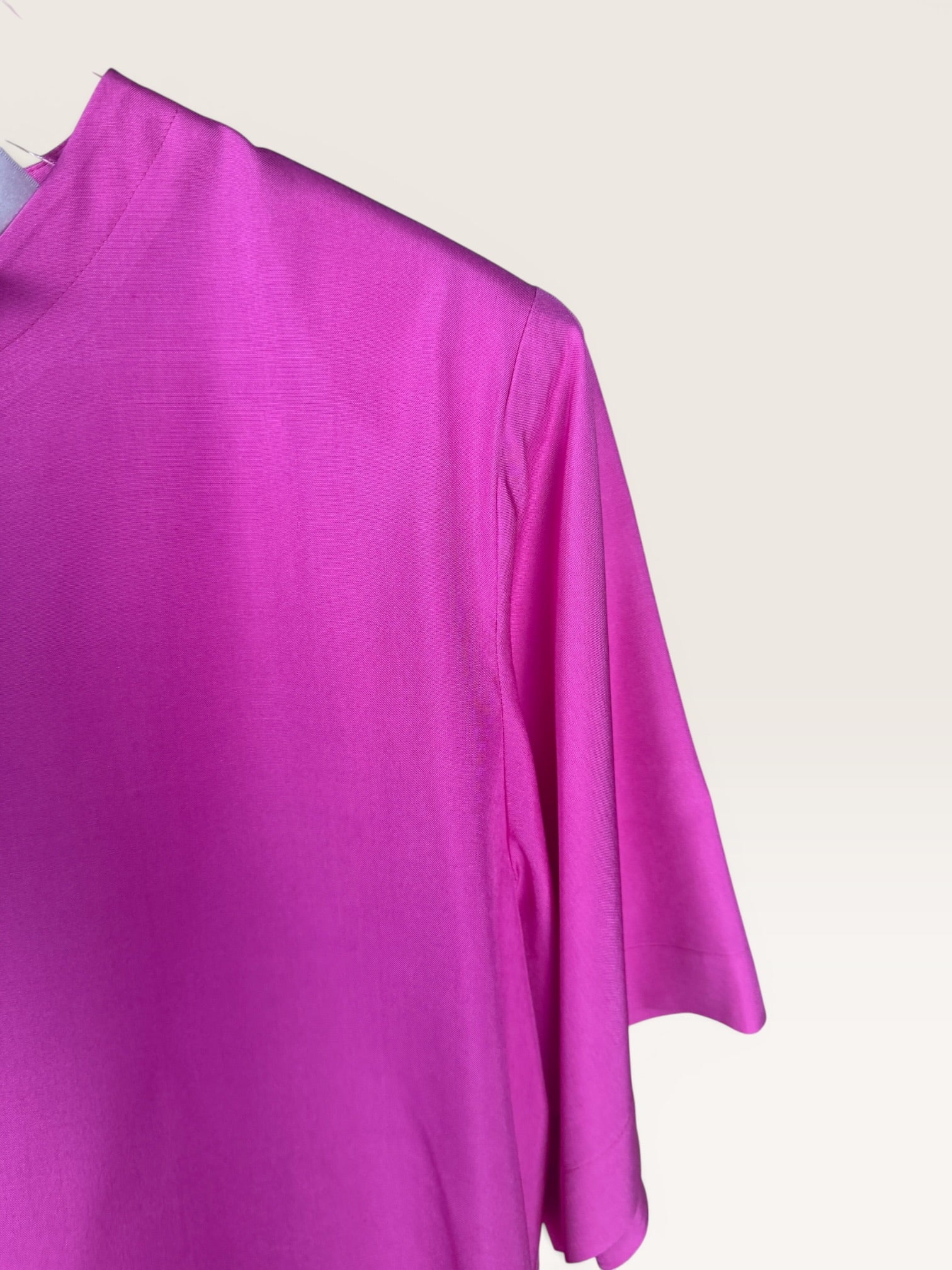 2567 Purple Silk Blouse with Boxy Silhouette