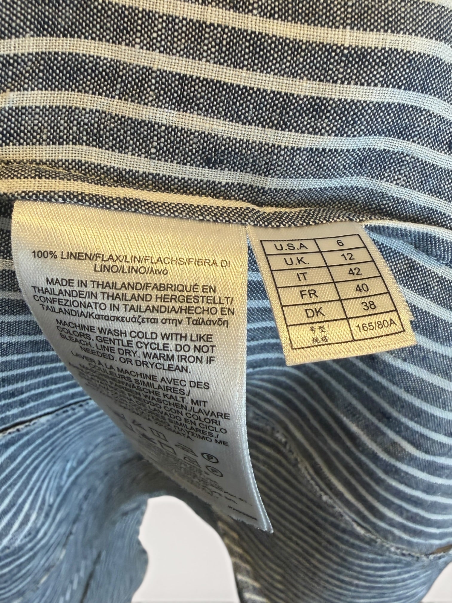Brooks Brothers Blue and White Striped Sleeveless Dress
