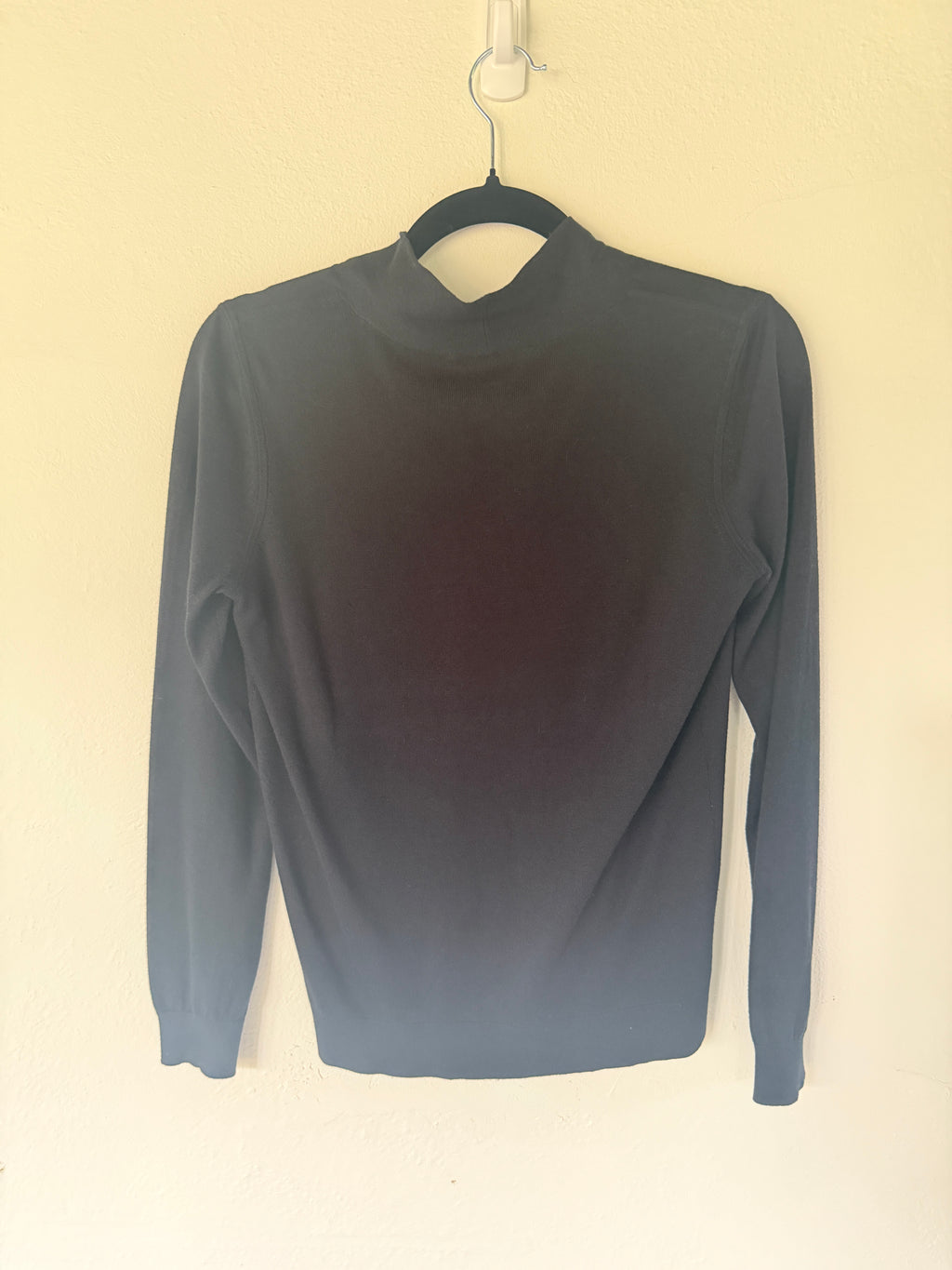 Pendleton Petite Fine-Knit Shawl Collar Sweater in Dark Navy to Grey-Blue Gradient - photo 3